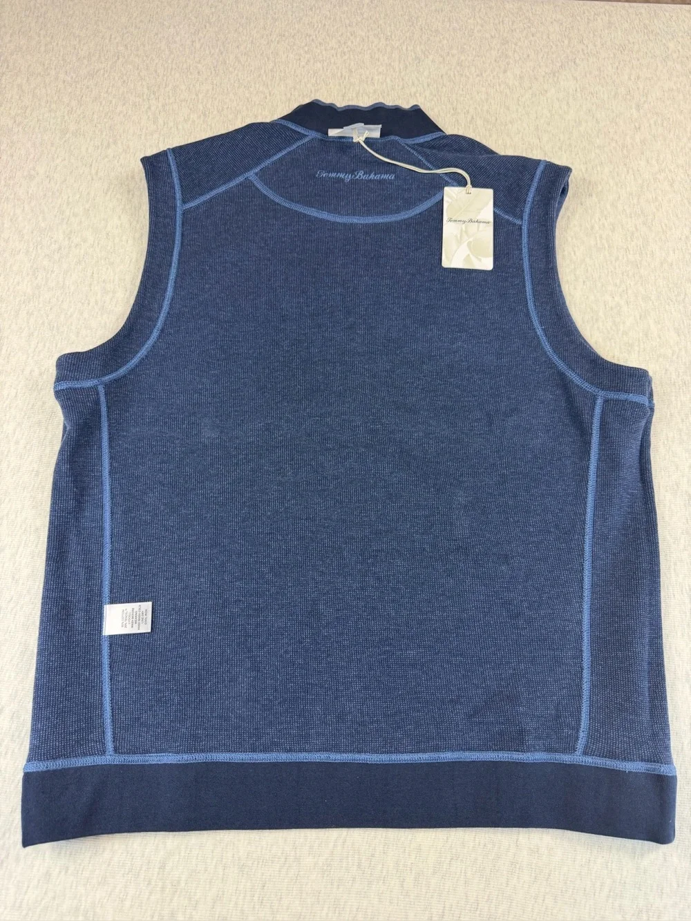 Tommy Bahama Reversible Flip Coast Full Zip Vest Blue Heather Men’s Medium NWT